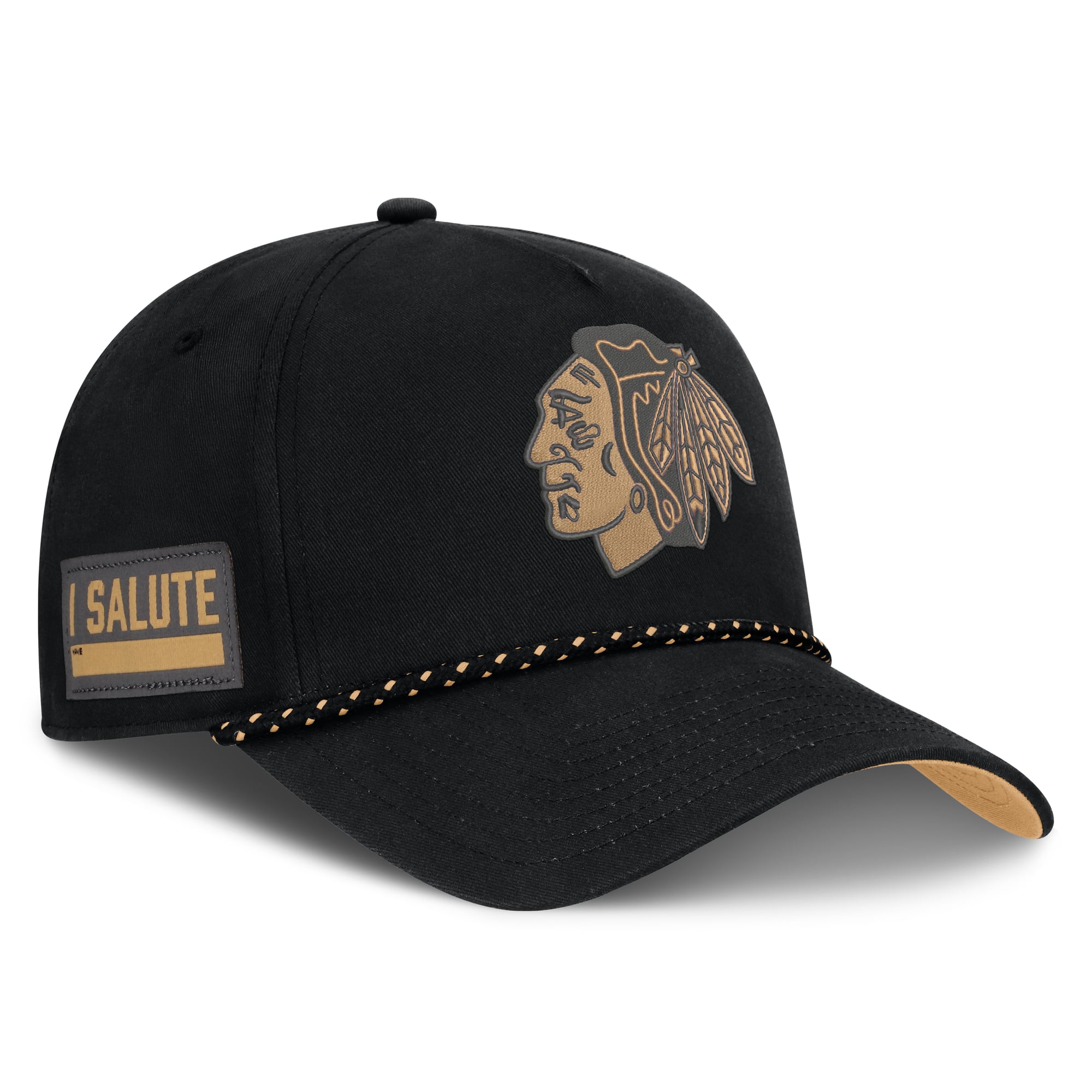 Men's Fanatics Black Chicago Blackhawks Military Appreciation Authentic Pro A-Frame Adjustable Hat